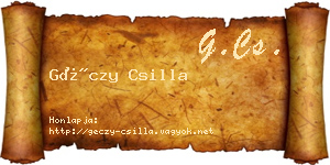 Géczy Csilla névjegykártya