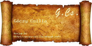 Géczy Csilla névjegykártya